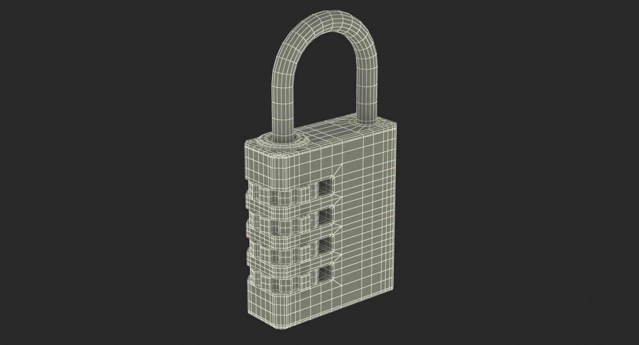 Combination Padlock Silver Generic 3D model