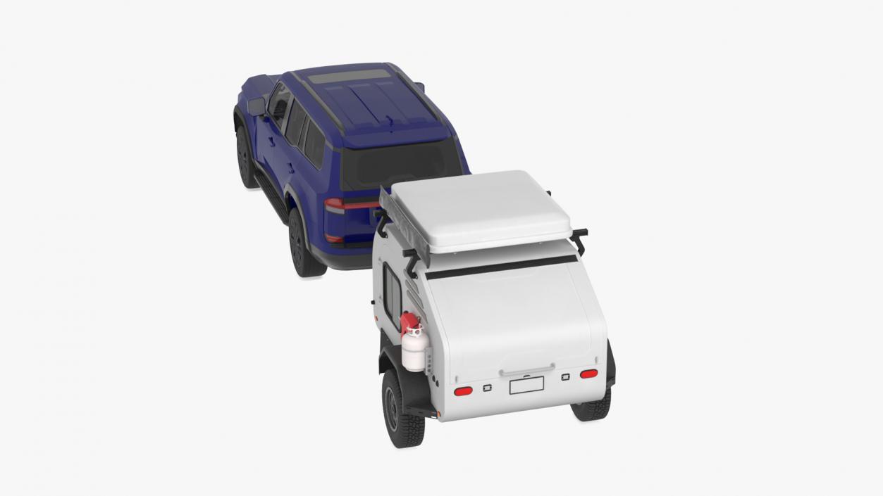 3D Modern SUV with Camping Trailer