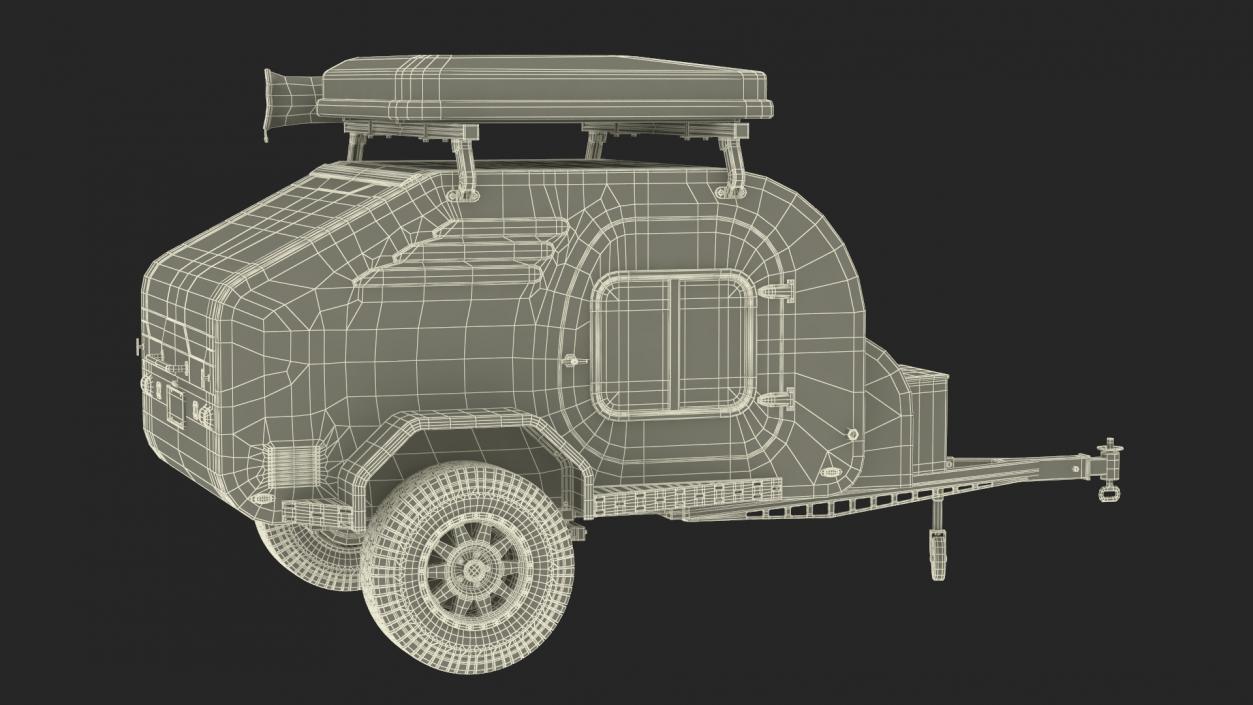 3D Modern SUV with Camping Trailer