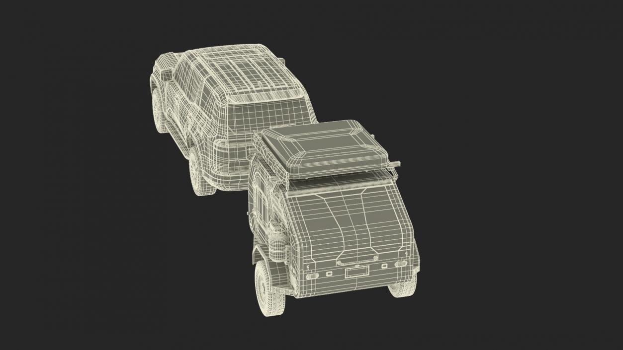 3D Modern SUV with Camping Trailer