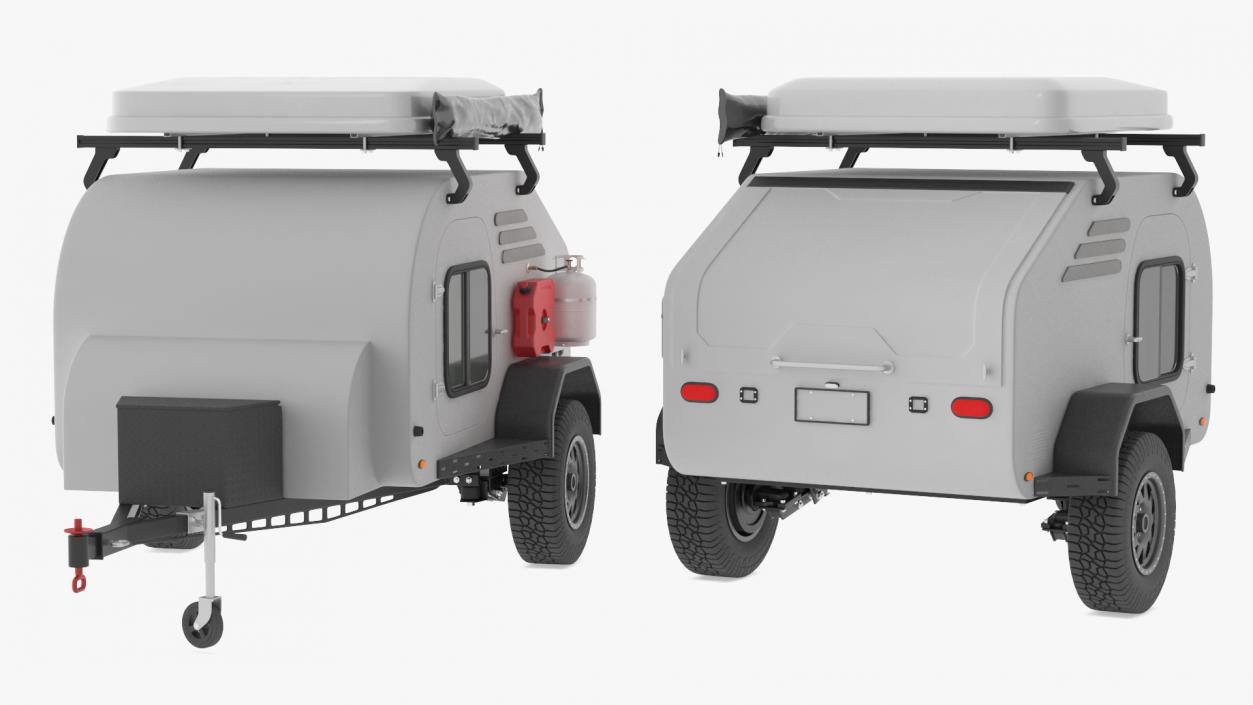 3D Modern SUV with Camping Trailer