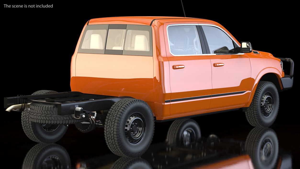 3D model Crew Cab 4x4 Truck No Bed