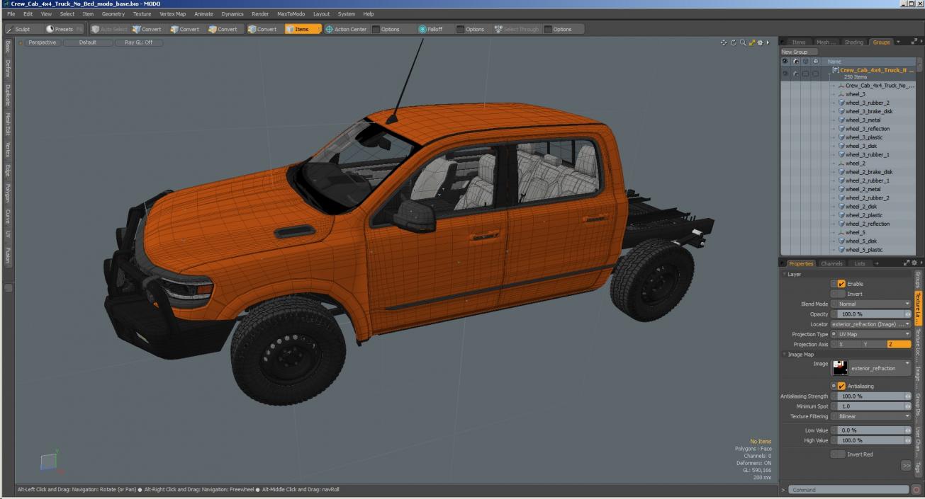 3D model Crew Cab 4x4 Truck No Bed