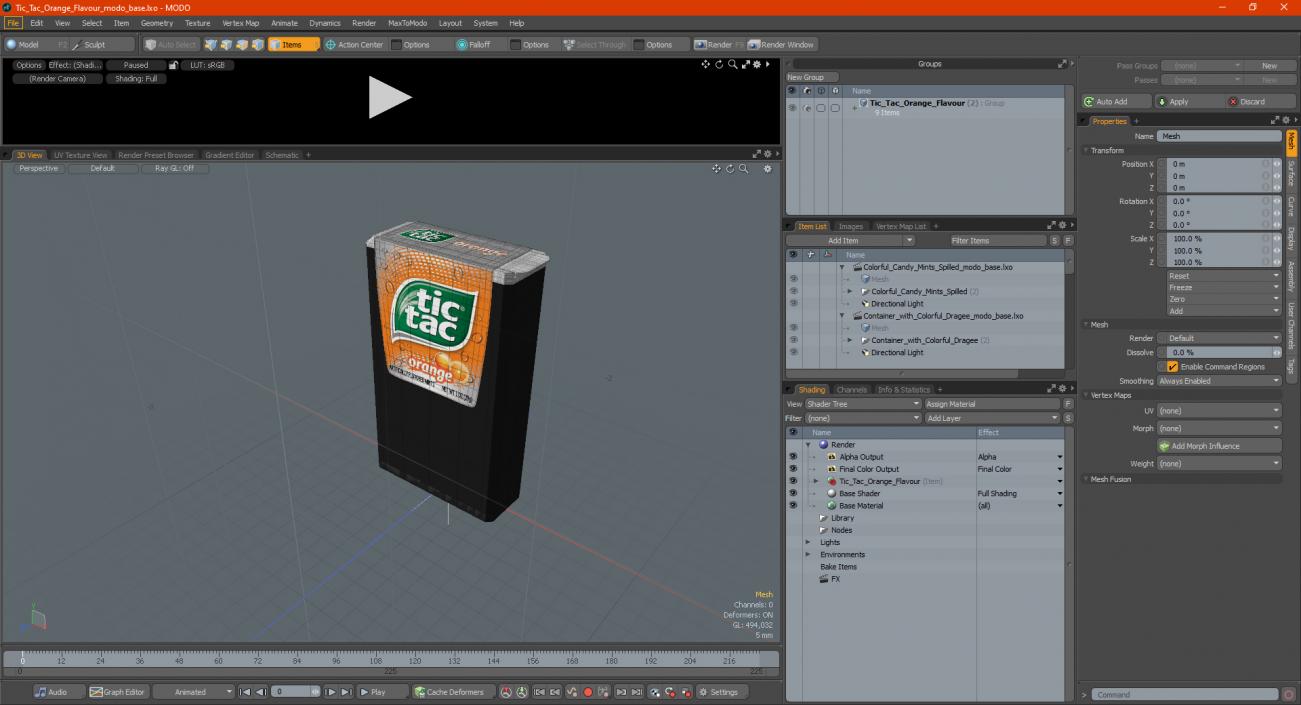 Tic Tac Orange Flavour 3D