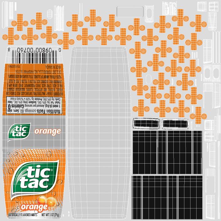 Tic Tac Orange Flavour 3D