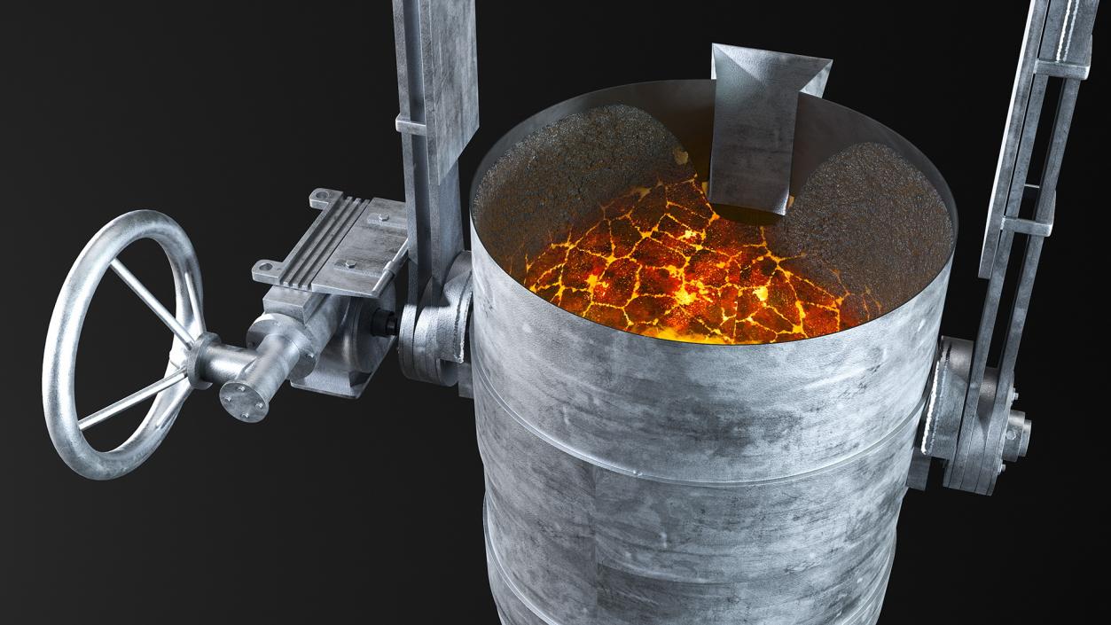 3D model Ladle Filled with Molten Metal