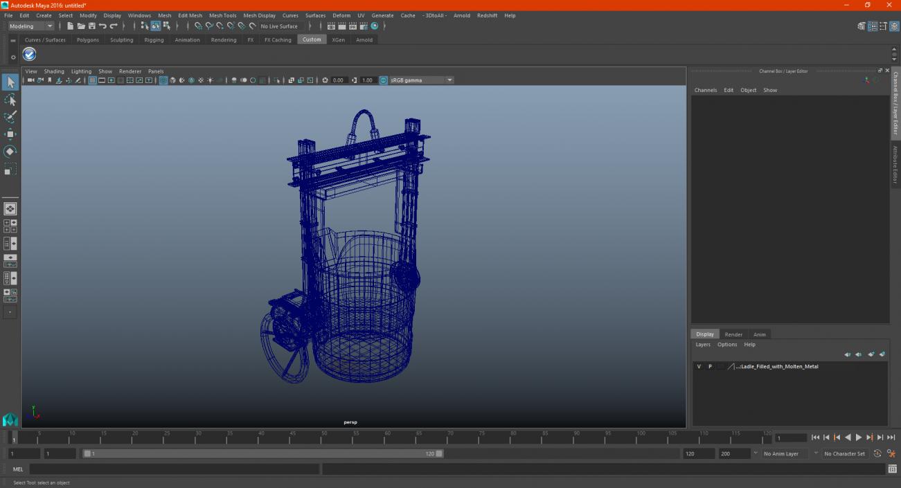 3D model Ladle Filled with Molten Metal