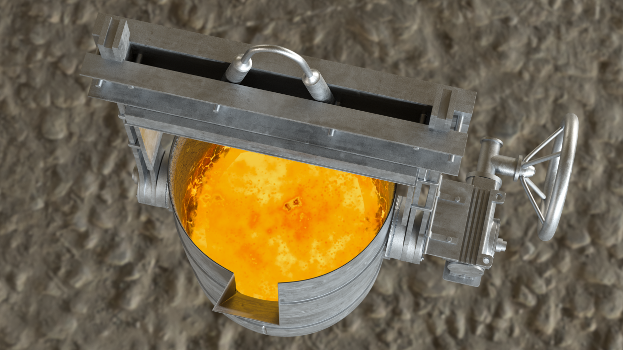 3D model Ladle Filled with Molten Metal