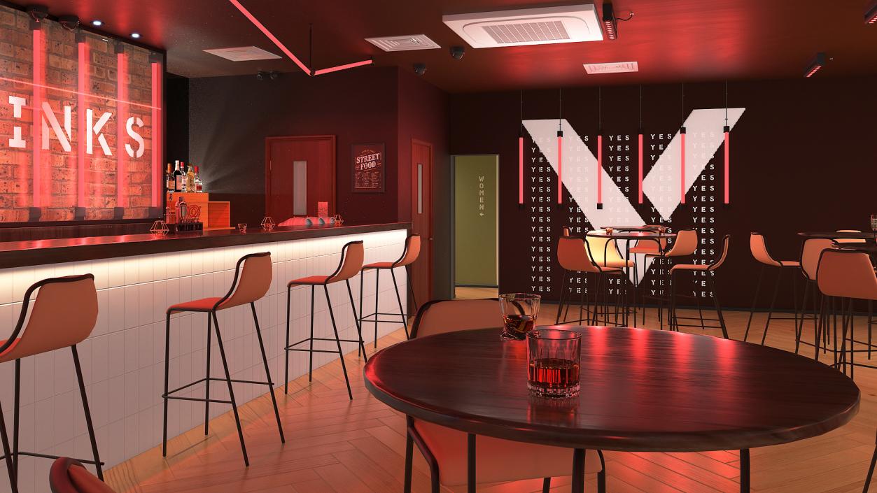 3D Modern Bar Interior Design