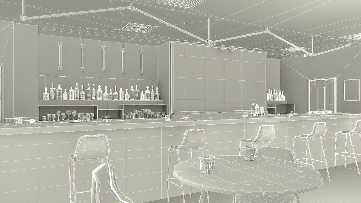 3D Modern Bar Interior Design