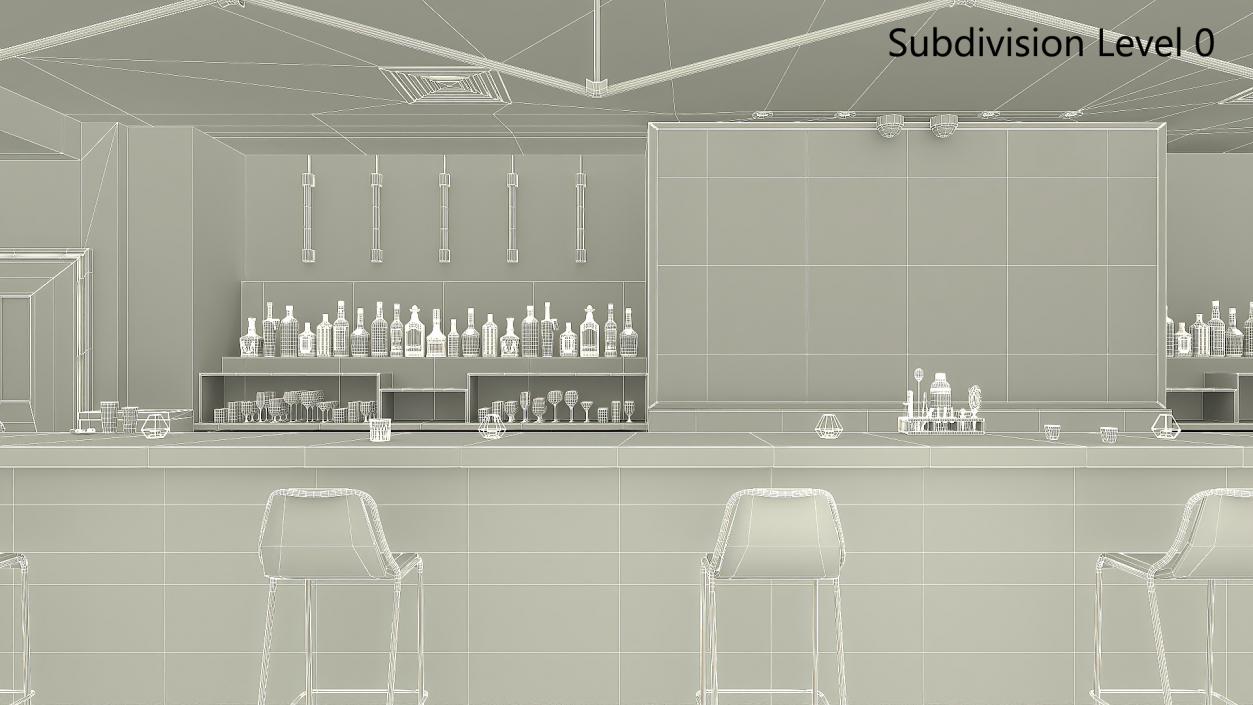 3D Modern Bar Interior Design