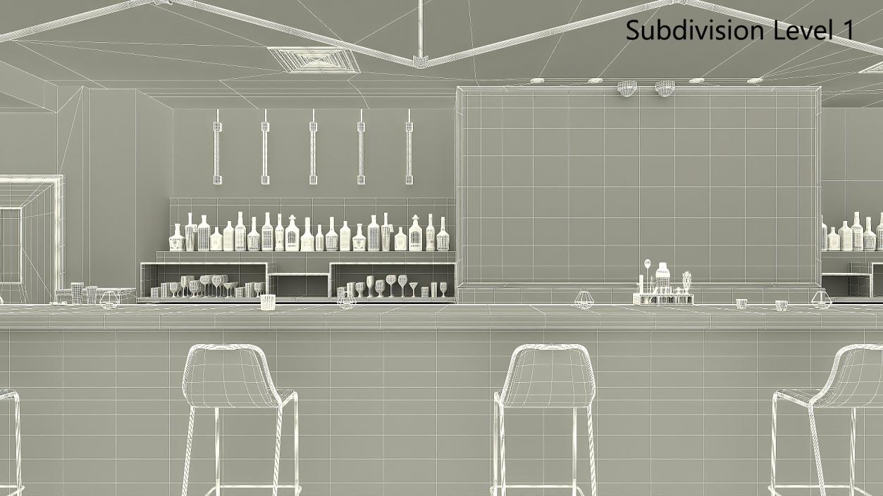 3D Modern Bar Interior Design