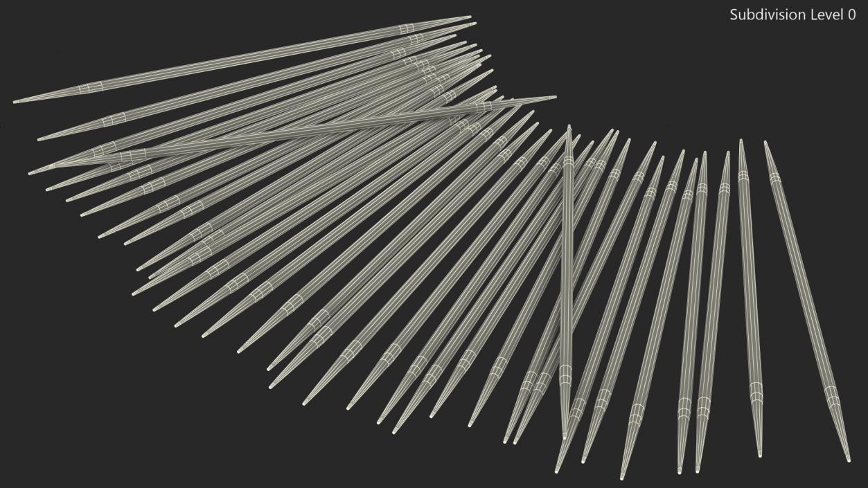 3D model Pile of Wooden Toothpicks