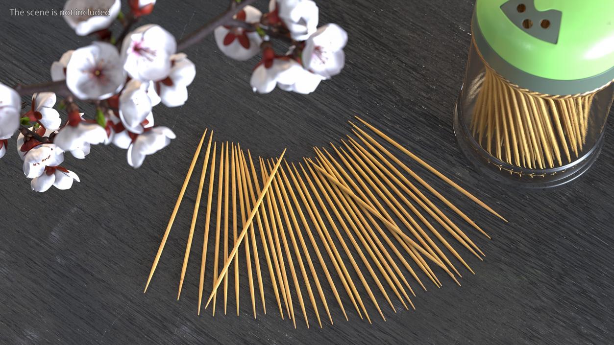 3D model Pile of Wooden Toothpicks