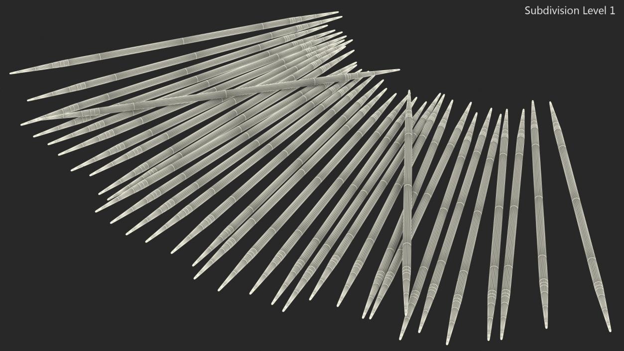 3D model Pile of Wooden Toothpicks