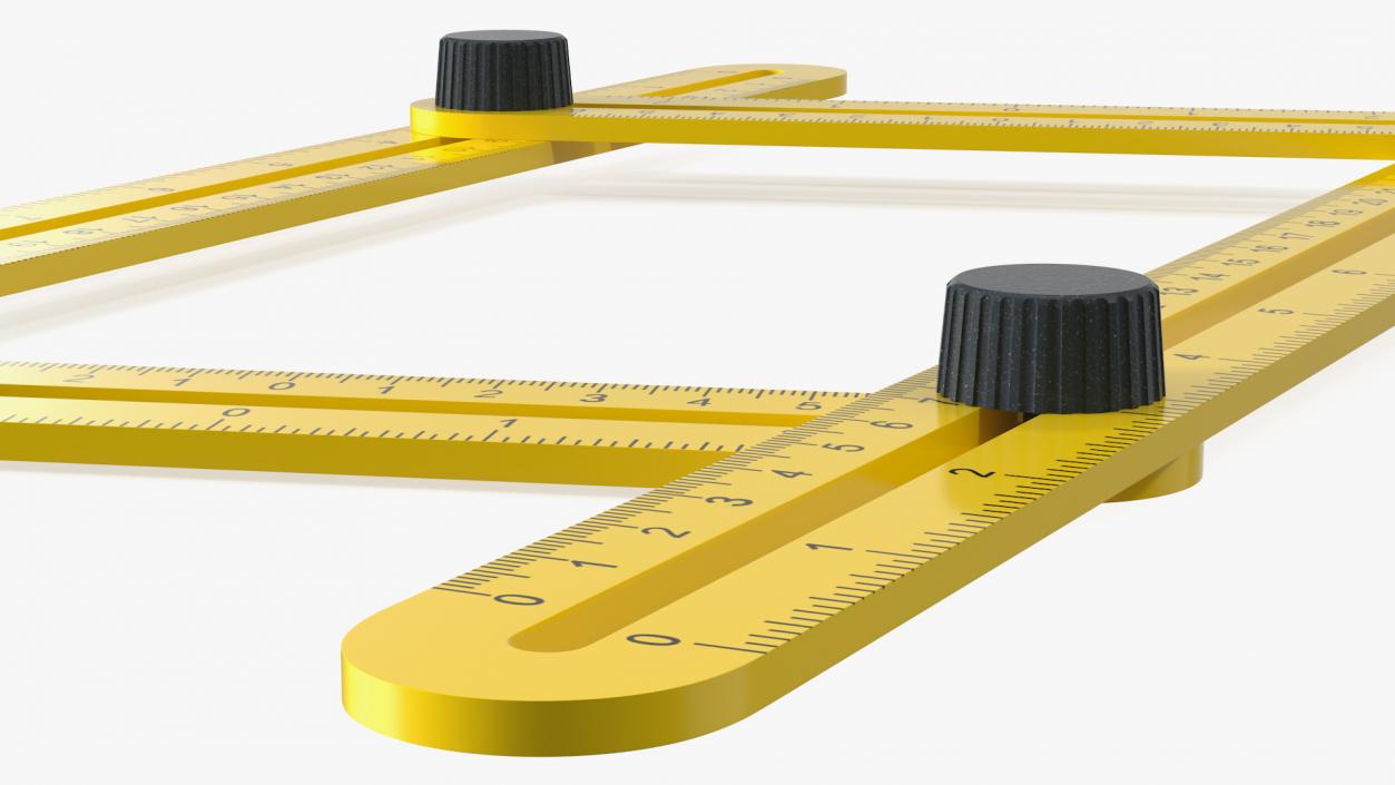 3D model Adjustable Four Sided Folding Measuring Ruler