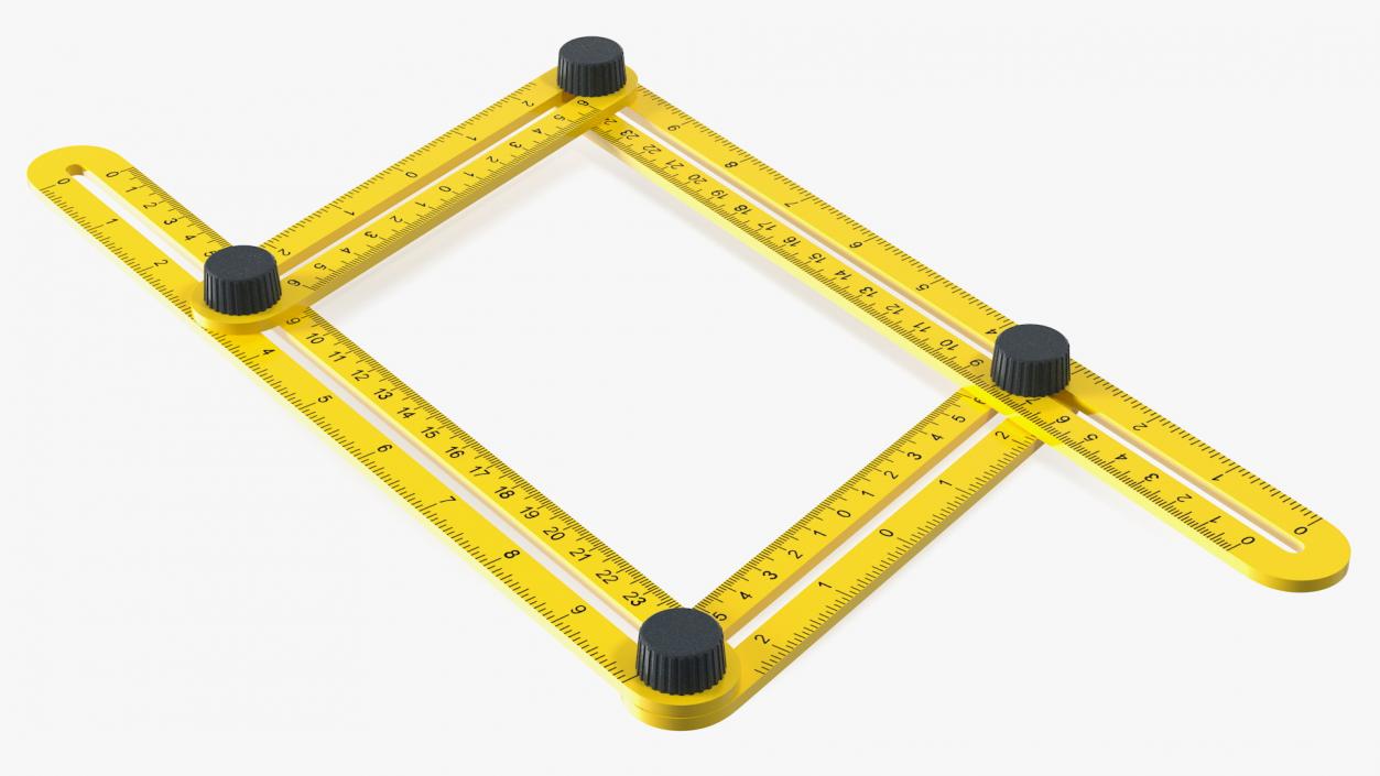 3D model Adjustable Four Sided Folding Measuring Ruler