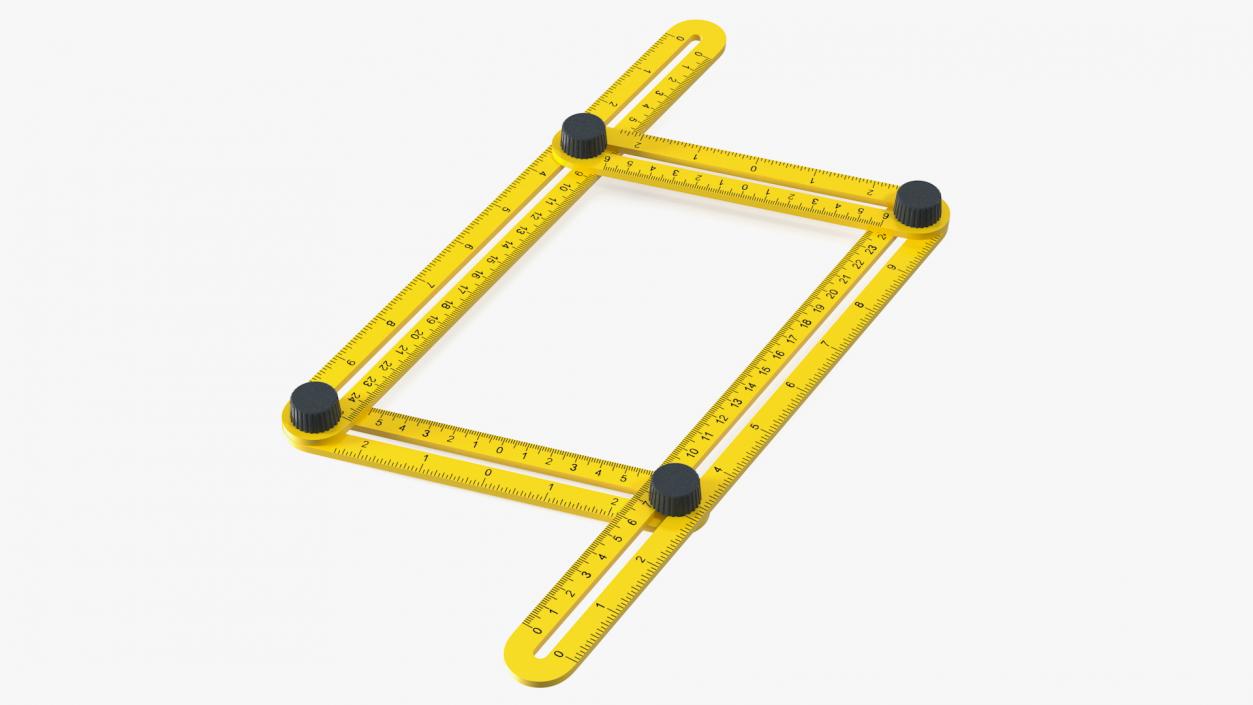 3D model Adjustable Four Sided Folding Measuring Ruler