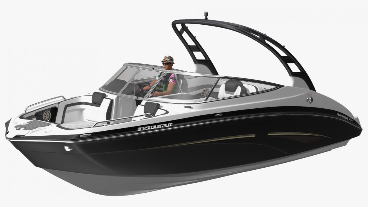 Luxury Sport Boat Generic With Driver 3D