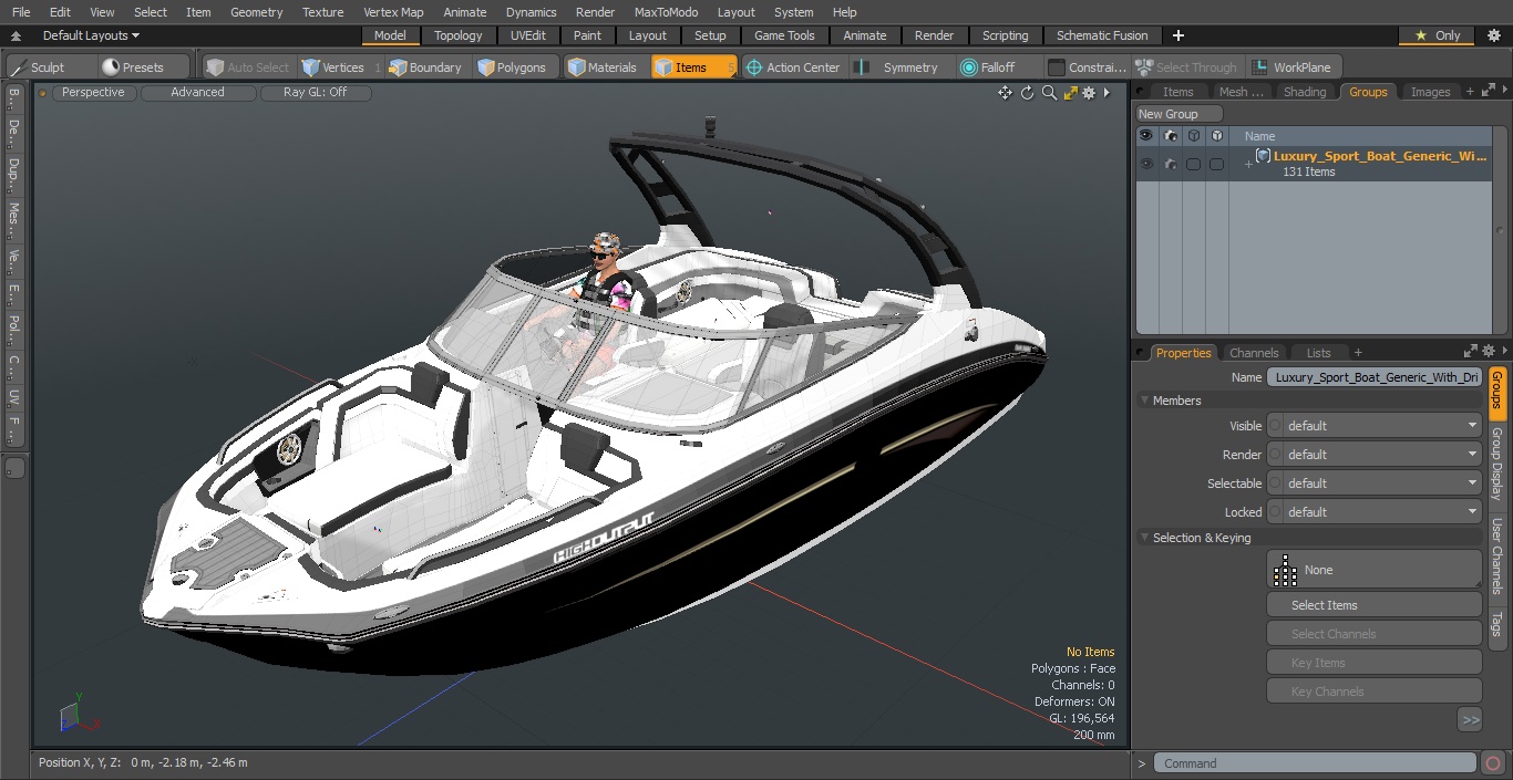 Luxury Sport Boat Generic With Driver 3D