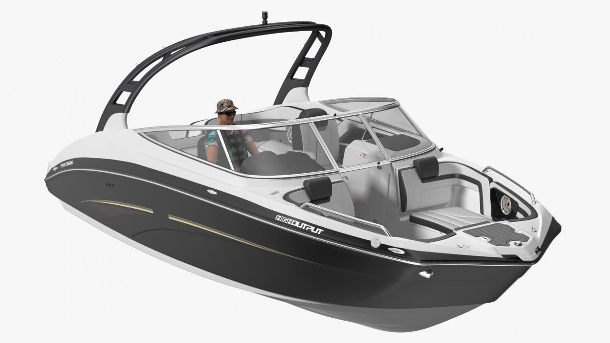 Luxury Sport Boat Generic With Driver 3D