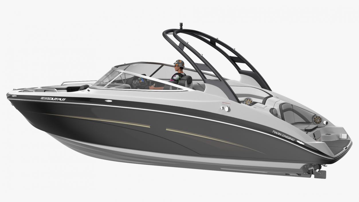 Luxury Sport Boat Generic With Driver 3D