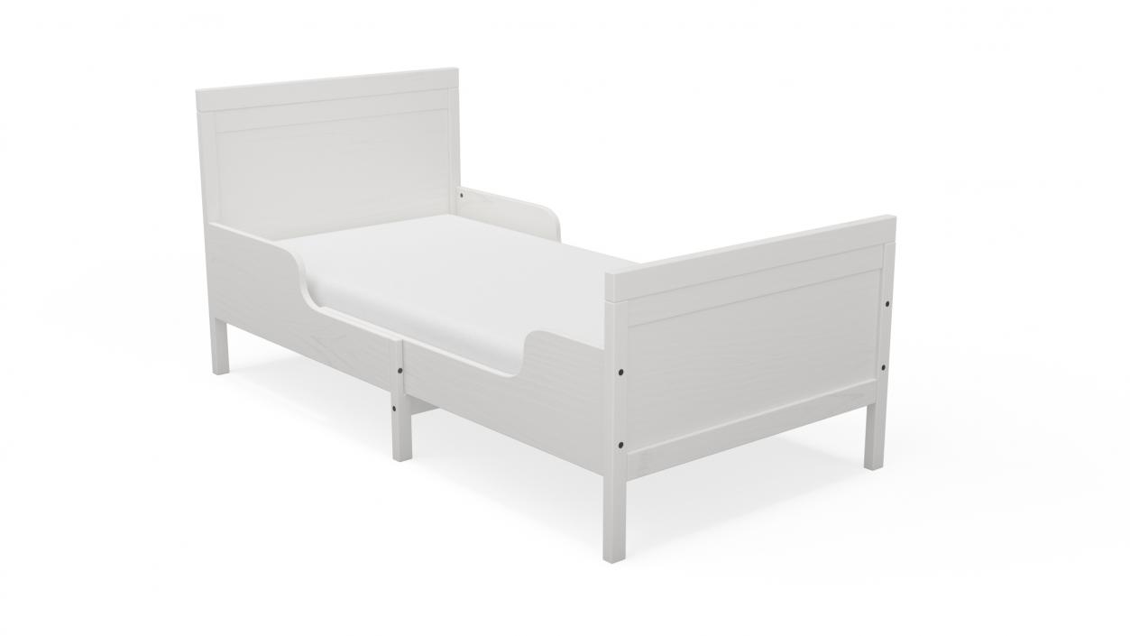 3D model Bed for Children Room IKEA SUNDVIK White