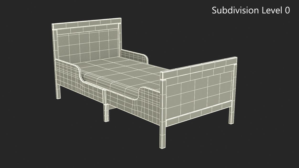 3D model Bed for Children Room IKEA SUNDVIK White