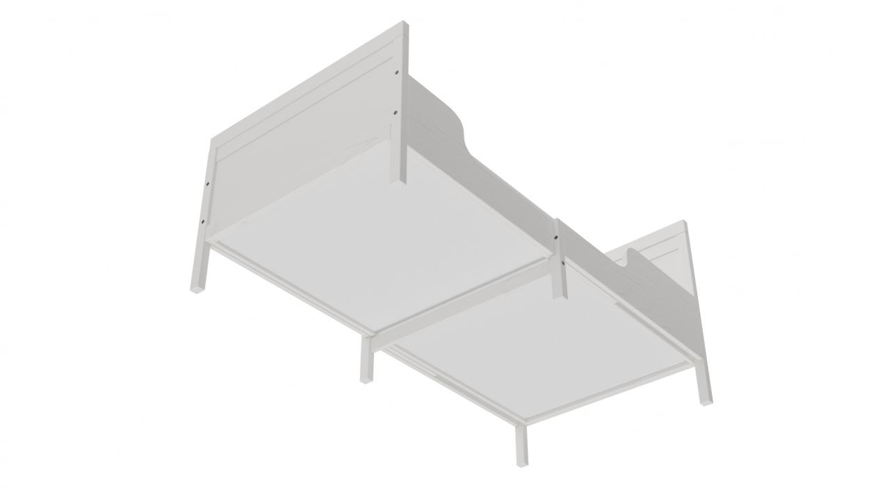 3D model Bed for Children Room IKEA SUNDVIK White