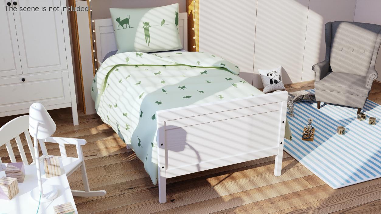 3D model Bed for Children Room IKEA SUNDVIK White