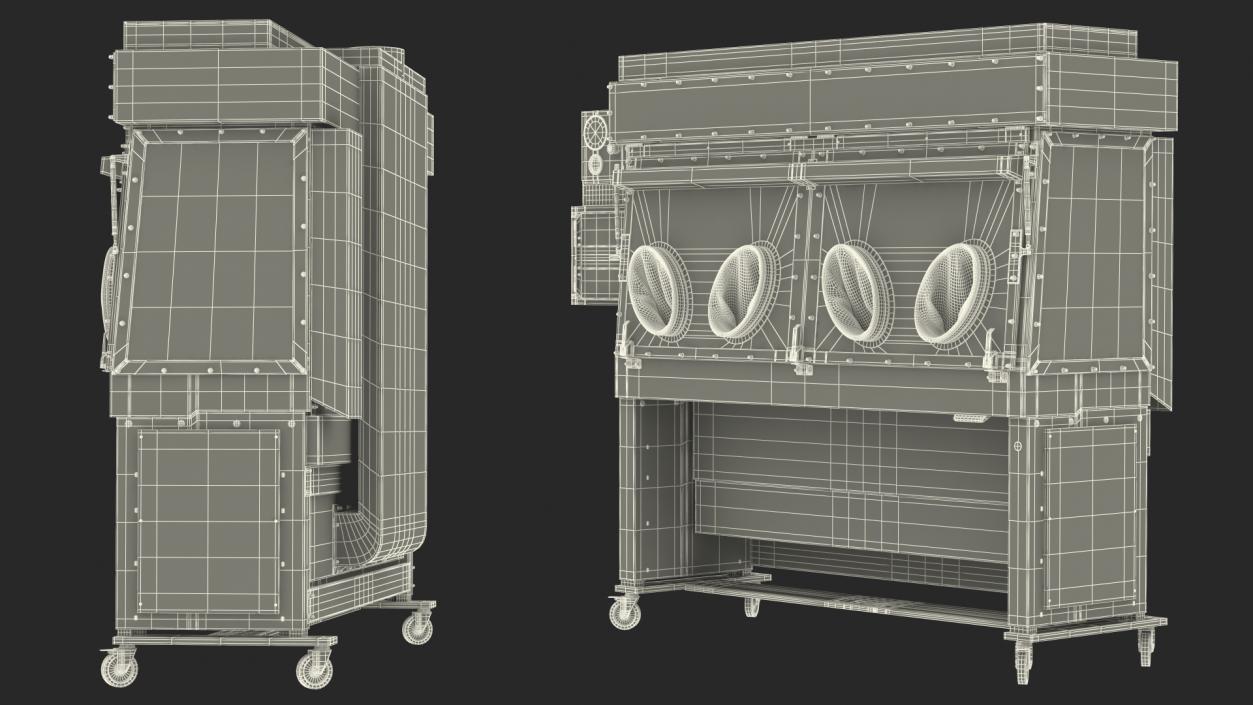 3D Germfree Stainless Steel Compounding Aseptic Isolator model