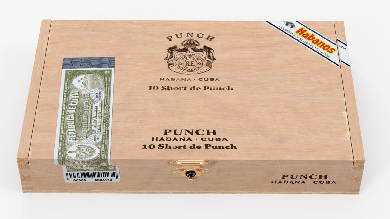 3D Box of Cuban Cigars Punch Short 2 model