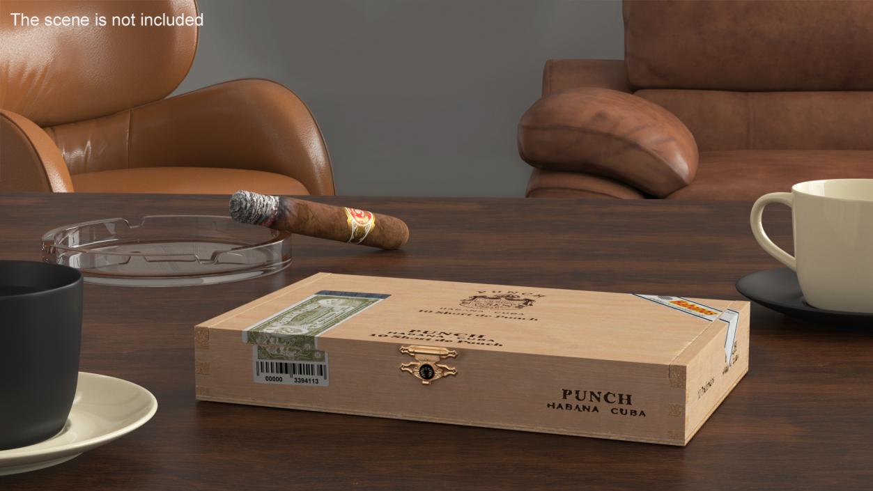 3D Box of Cuban Cigars Punch Short 2 model