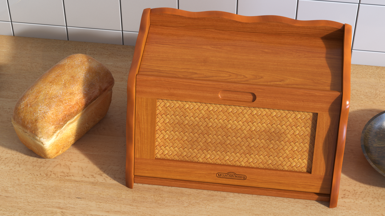 3D Oak Bread Box Mountain Woods model