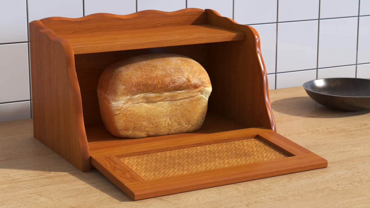 3D Oak Bread Box Mountain Woods model