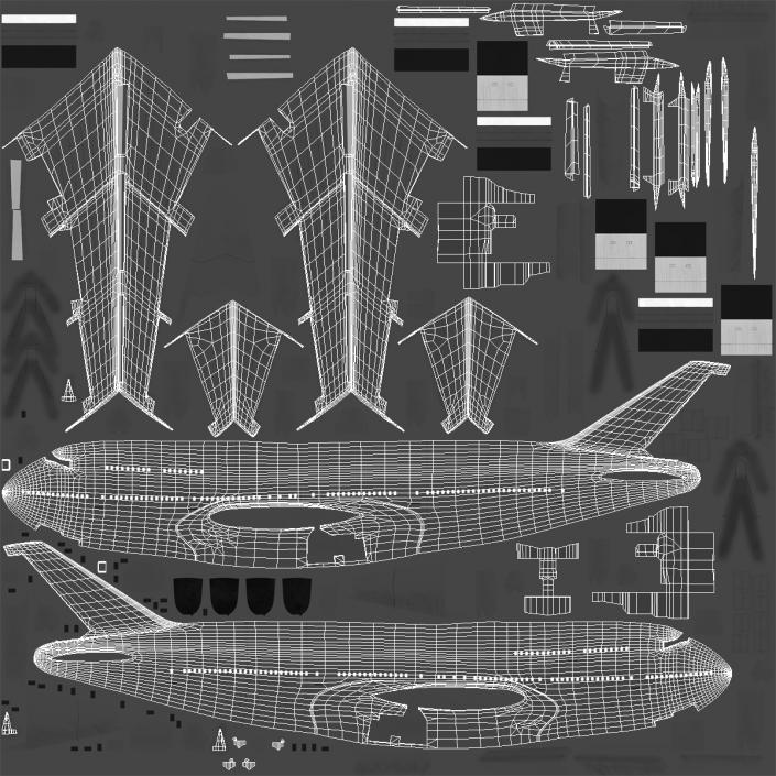 3D Boeing 747-400ER Generic Rigged