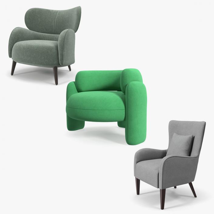 Armchairs Collection 7 3D