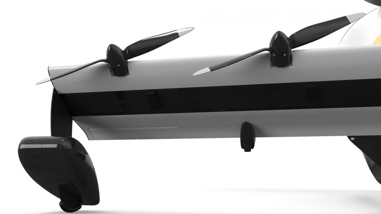 3D Personal EVTOL Aircraft with 8 Propellers Rigged model