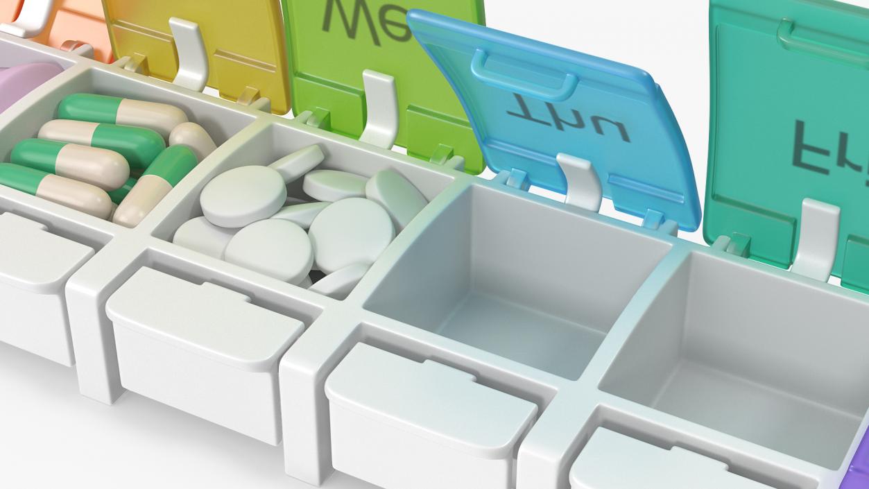 3D Weekly Pill Organizer Pill Box Case with Pills