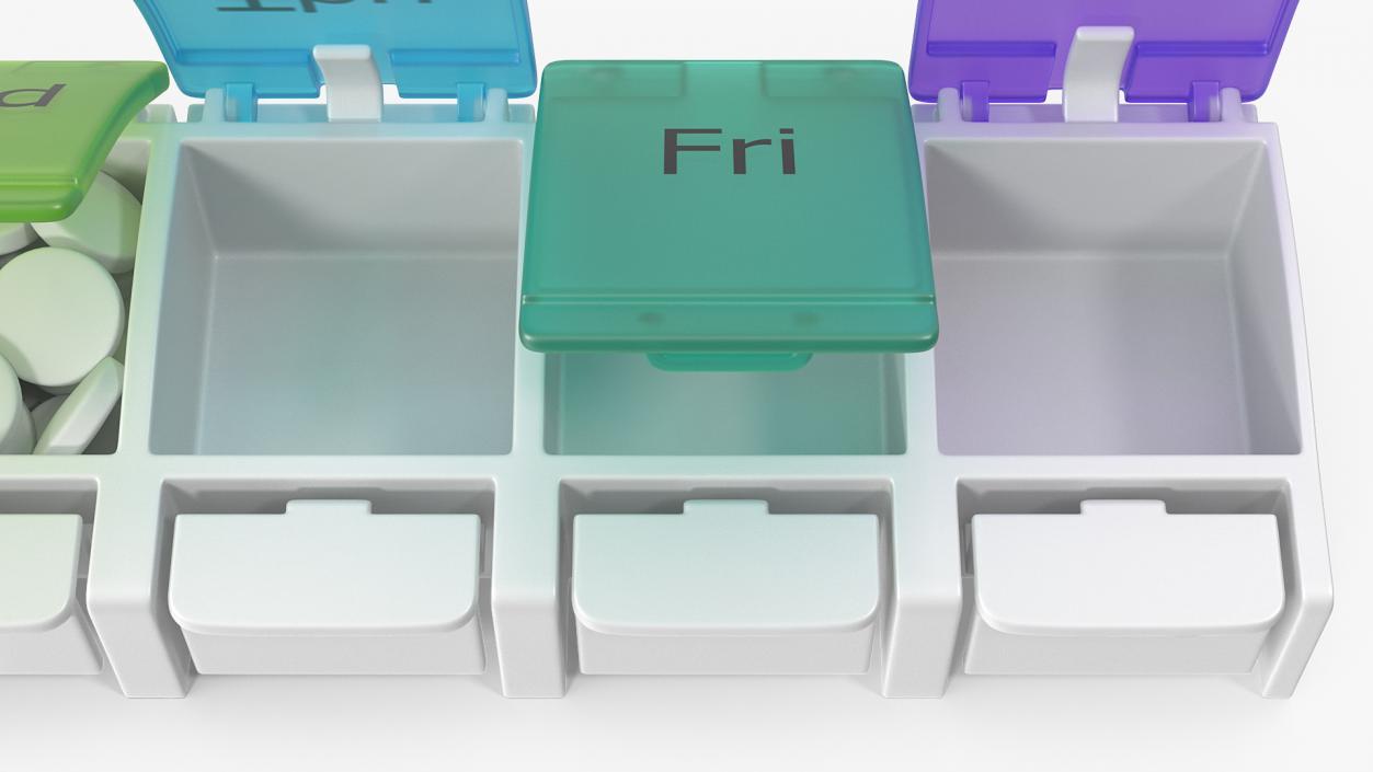 3D Weekly Pill Organizer Pill Box Case with Pills