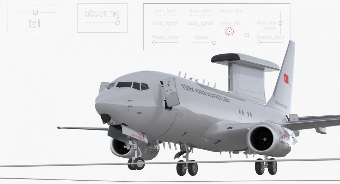 Boeing 737-7ES Peace Eagle Aircraft Rigged 3D