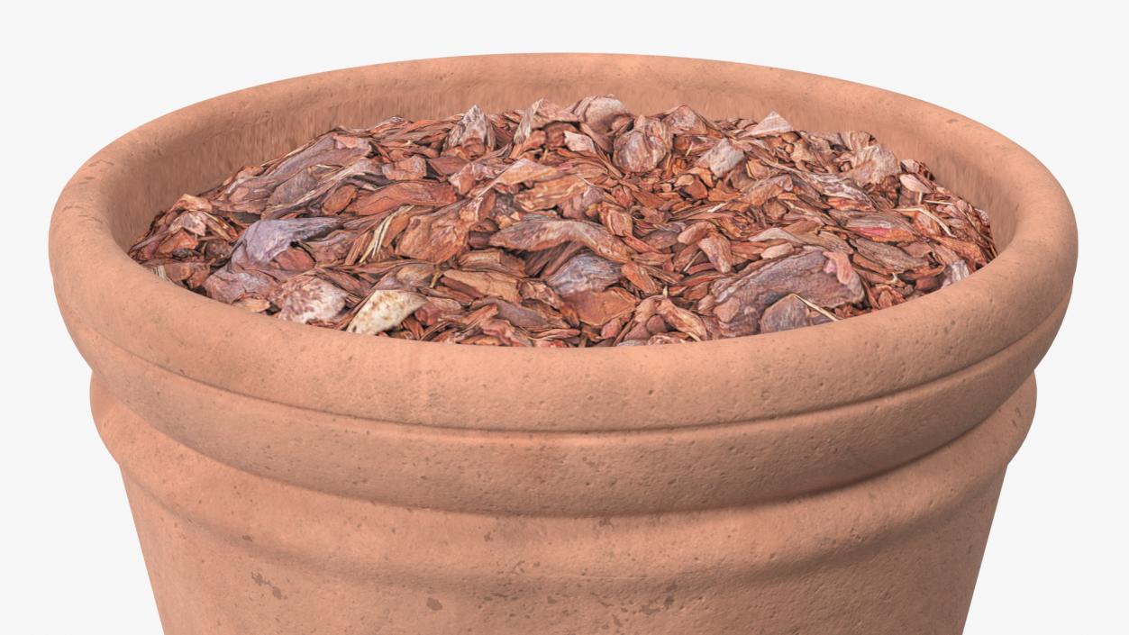 3D Medium Terracotta Flower Pot model