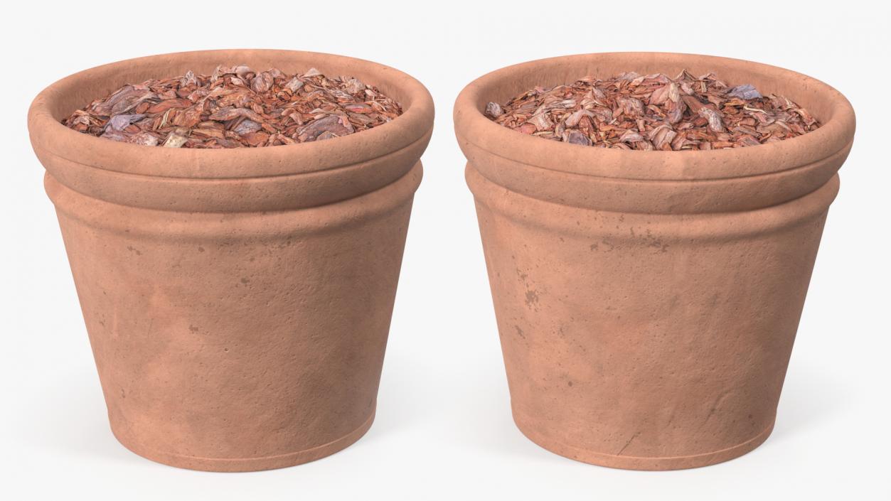 3D Medium Terracotta Flower Pot model