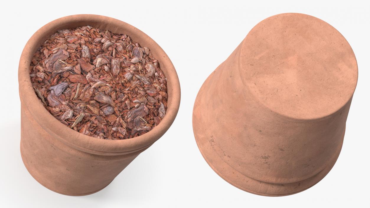 3D Medium Terracotta Flower Pot model