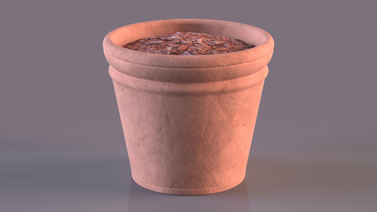 3D Medium Terracotta Flower Pot model