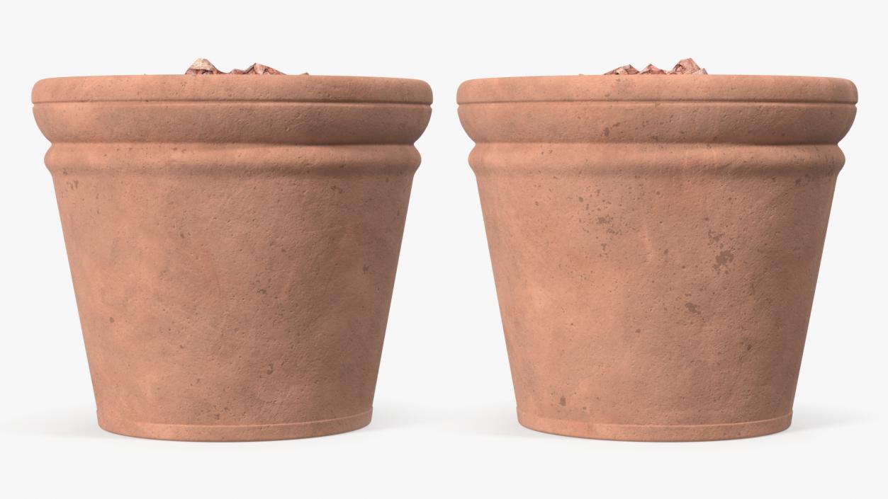 3D Medium Terracotta Flower Pot model