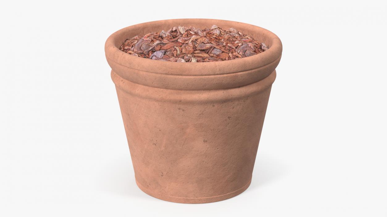 3D Medium Terracotta Flower Pot model