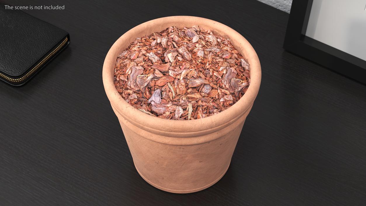 3D Medium Terracotta Flower Pot model