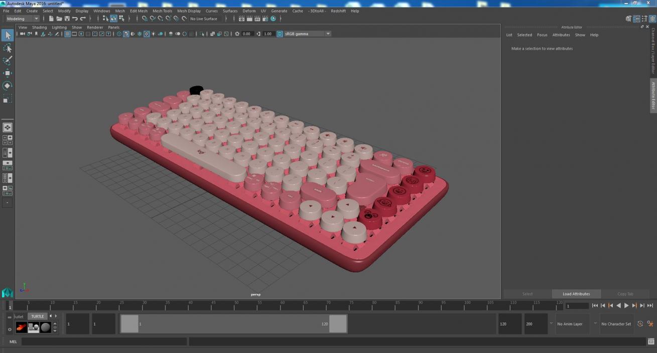 3D Logitech Keyboard with Emoji Keys Pink model