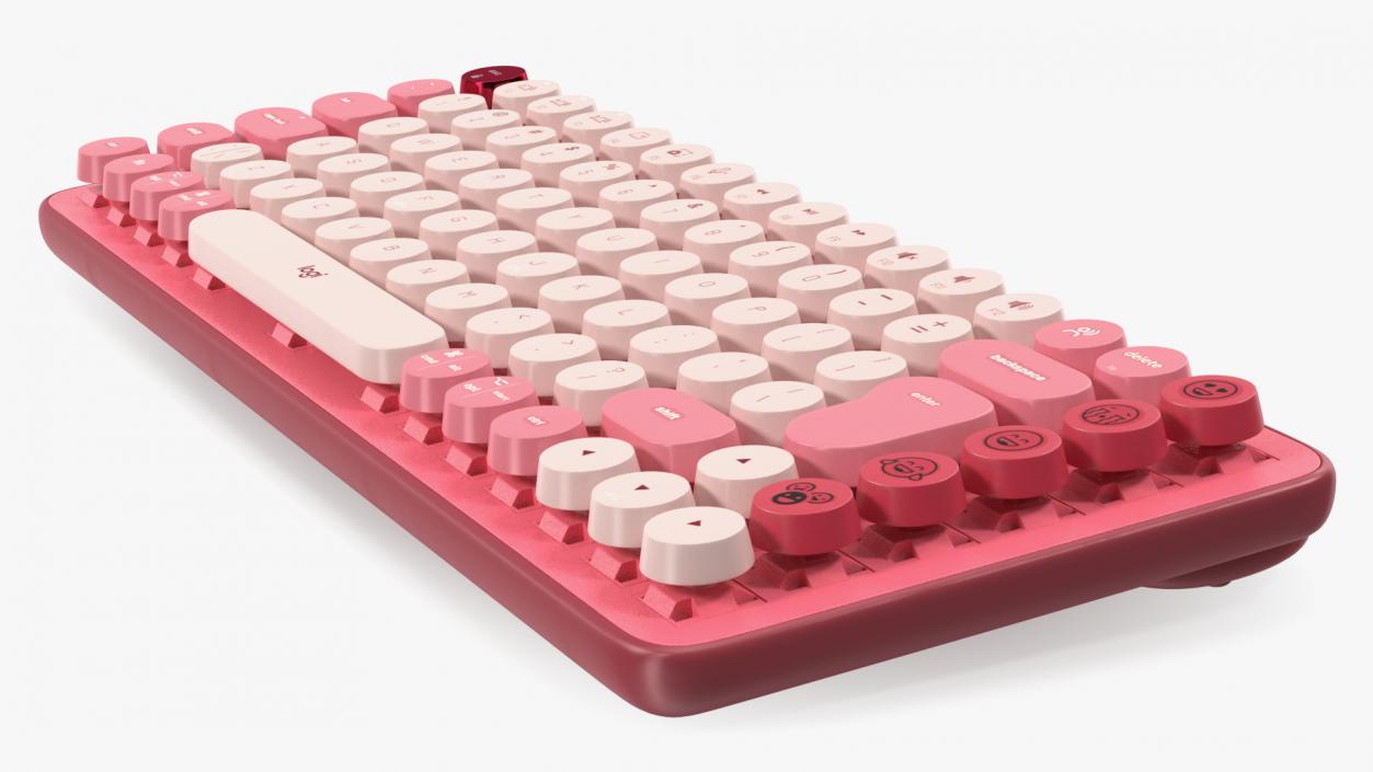 3D Logitech Keyboard with Emoji Keys Pink model